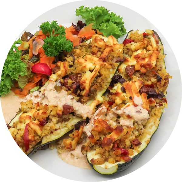 Gefüllte Zucchini