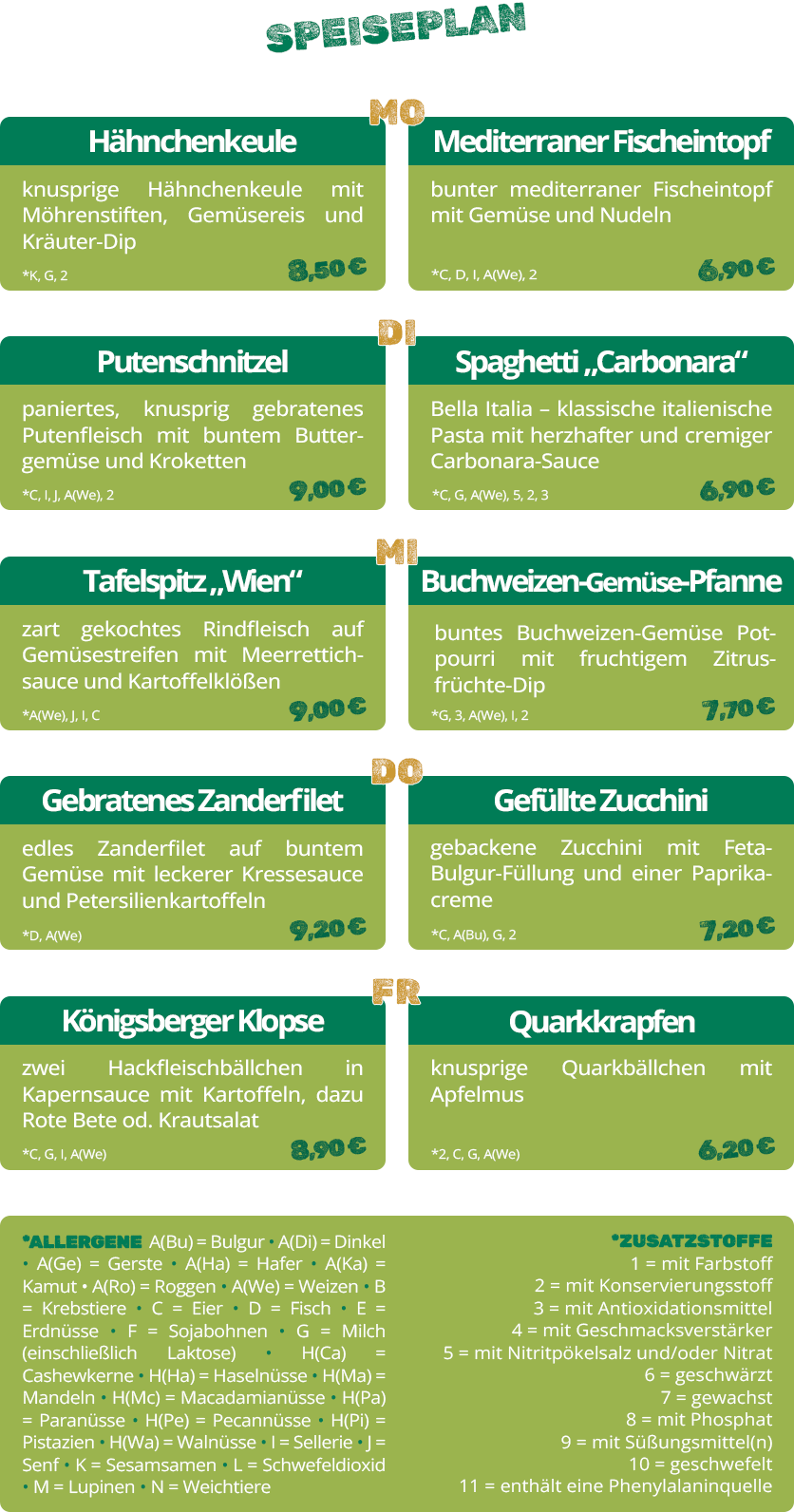 Speiseplan 23.03. - 27.03.2026