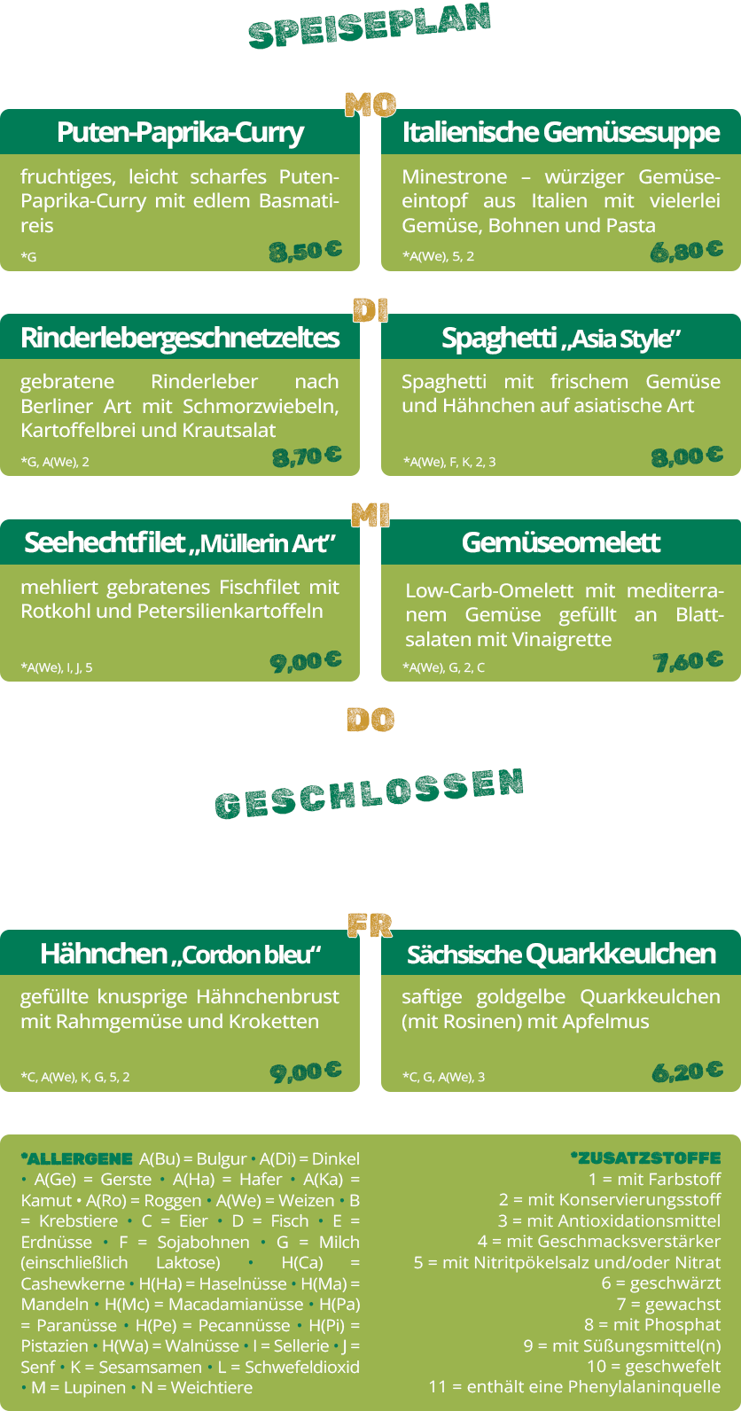 Speiseplan 11.05. - 15.05.2026