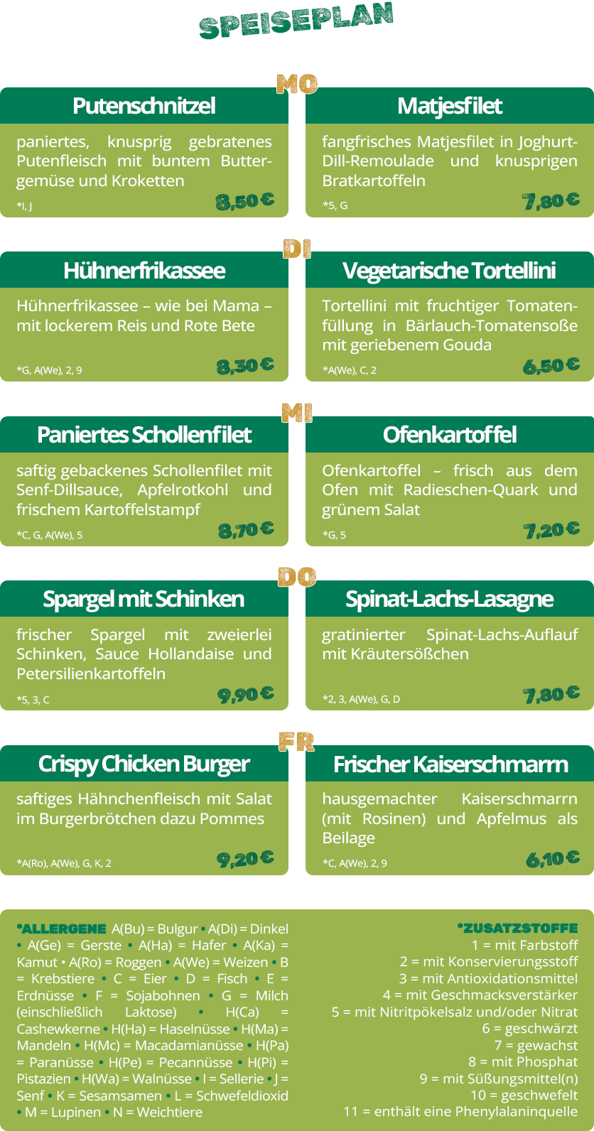 Speiseplan 19.05. - 23.05.2025